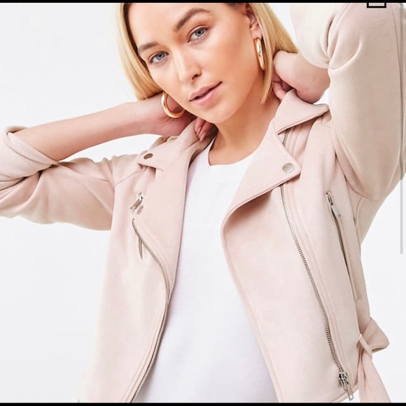 Forever 21 Jackets & Blazers - 🍑Forever 21 Pink Faux Leather Biker Jacket🍑